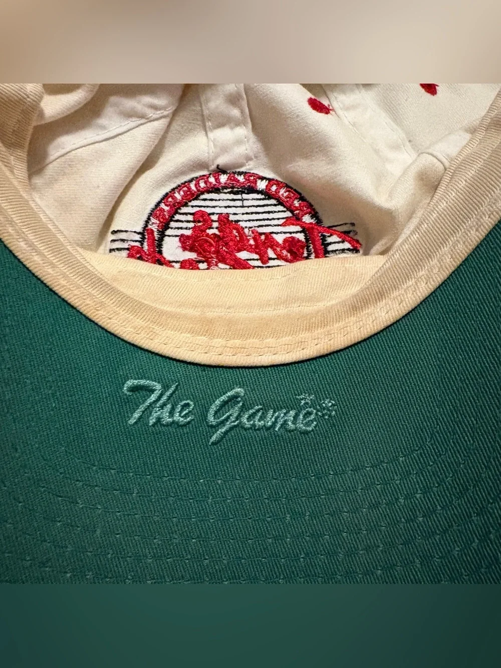 Vintage Texas Tech Red Raiders Strapback Hat The Game Green Brim Off-White Cap